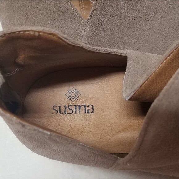 ANTHROPOLOGIE Susina Carina Suede Open Toe Bootie - Picture 14 of 16